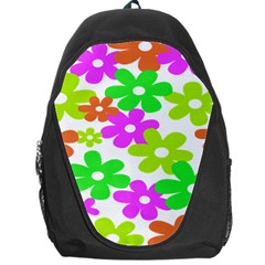 Flowers Floral Sunflower Rainbow Color Pink Orange Green Yellow Backpack Bag