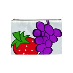 Fruit Grapes Strawberries Red Green Purple Cosmetic Bag (medium) 