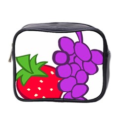 Fruit Grapes Strawberries Red Green Purple Mini Toiletries Bag 2-side