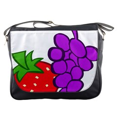 Fruit Grapes Strawberries Red Green Purple Messenger Bags