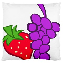 Fruit Grapes Strawberries Red Green Purple Standard Flano Cushion Case (two Sides)