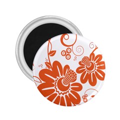 Floral Rose Orange Flower 2 25  Magnets