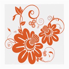 Floral Rose Orange Flower Medium Glasses Cloth (2-side) by Alisyart