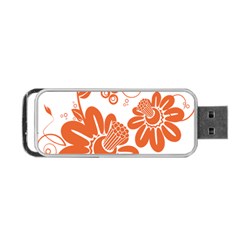 Floral Rose Orange Flower Portable Usb Flash (one Side)