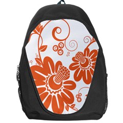 Floral Rose Orange Flower Backpack Bag