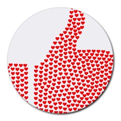 Heart Love Valentines Day Red Sign Round Mousepads