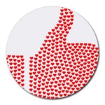 Heart Love Valentines Day Red Sign Round Mousepads Front