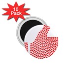 Heart Love Valentines Day Red Sign 1.75  Magnets (10 pack)  Front