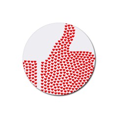 Heart Love Valentines Day Red Sign Rubber Coaster (round)  by Alisyart