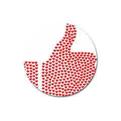 Heart Love Valentines Day Red Sign Magnet 3  (round)