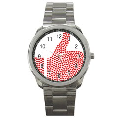 Heart Love Valentines Day Red Sign Sport Metal Watch by Alisyart