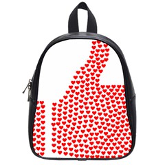 Heart Love Valentines Day Red Sign School Bags (small)  by Alisyart