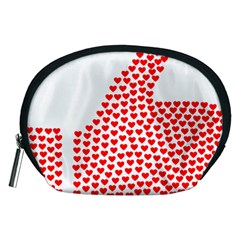 Heart Love Valentines Day Red Sign Accessory Pouches (medium)  by Alisyart