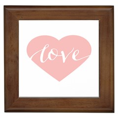 Love Valentines Heart Pink Framed Tiles