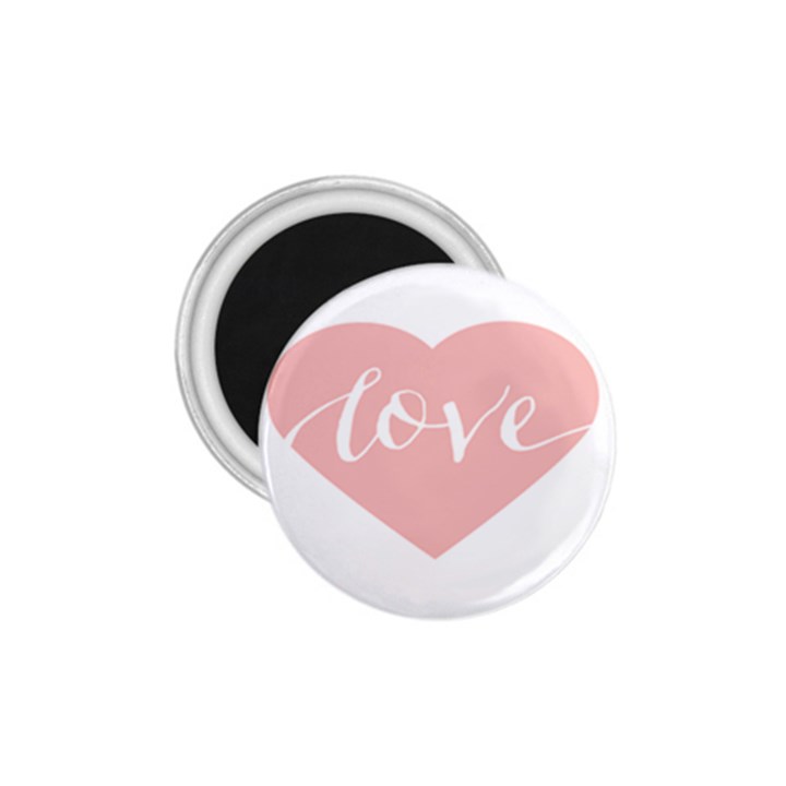 Love Valentines Heart Pink 1.75  Magnets