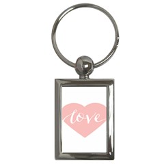 Love Valentines Heart Pink Key Chains (Rectangle) 