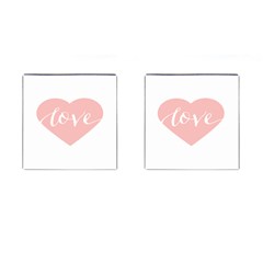 Love Valentines Heart Pink Cufflinks (Square)