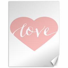 Love Valentines Heart Pink Canvas 12  x 16  