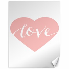 Love Valentines Heart Pink Canvas 18  x 24  