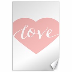 Love Valentines Heart Pink Canvas 24  x 36 