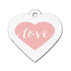 Love Valentines Heart Pink Dog Tag Heart (one Side)