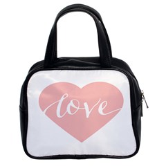 Love Valentines Heart Pink Classic Handbags (2 Sides) by Alisyart