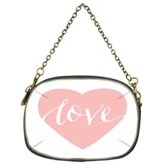 Love Valentines Heart Pink Chain Purses (One Side) 