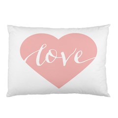Love Valentines Heart Pink Pillow Case by Alisyart