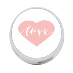 Love Valentines Heart Pink 4-Port USB Hub (Two Sides) 