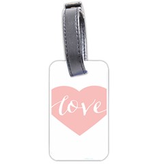 Love Valentines Heart Pink Luggage Tags (One Side) 