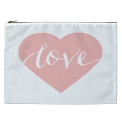 Love Valentines Heart Pink Cosmetic Bag (xxl)  by Alisyart