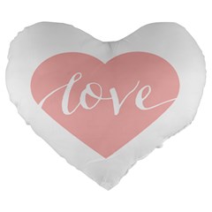 Love Valentines Heart Pink Large 19  Premium Heart Shape Cushions