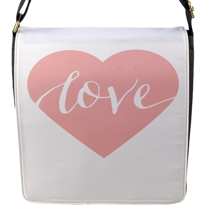 Love Valentines Heart Pink Flap Messenger Bag (S)