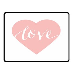 Love Valentines Heart Pink Double Sided Fleece Blanket (small) 
