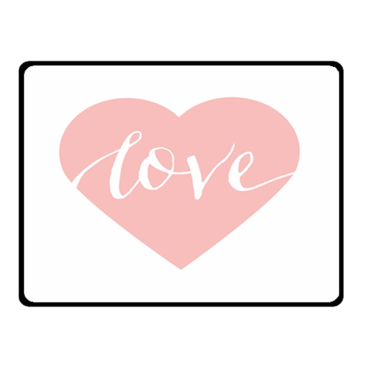 Love Valentines Heart Pink Double Sided Fleece Blanket (Small) 