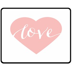 Love Valentines Heart Pink Double Sided Fleece Blanket (Medium) 