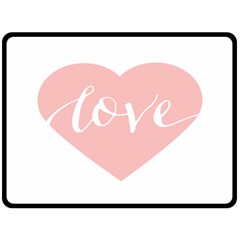 Love Valentines Heart Pink Double Sided Fleece Blanket (Large) 