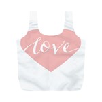 Love Valentines Heart Pink Full Print Recycle Bags (M)  Front