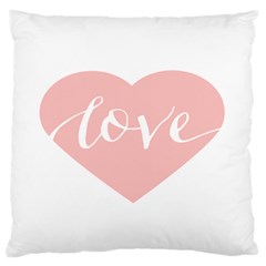 Love Valentines Heart Pink Standard Flano Cushion Case (two Sides)