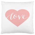 Love Valentines Heart Pink Large Flano Cushion Case (One Side) Front