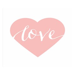 Love Valentines Heart Pink Double Sided Flano Blanket (Small) 