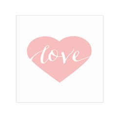 Love Valentines Heart Pink Small Satin Scarf (Square)