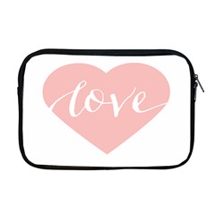 Love Valentines Heart Pink Apple Macbook Pro 17  Zipper Case
