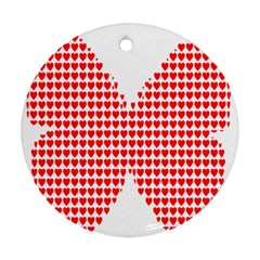 Hearts Butterfly Red Valentine Love Ornament (round) by Alisyart