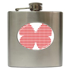 Hearts Butterfly Red Valentine Love Hip Flask (6 Oz)