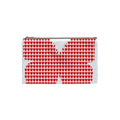 Hearts Butterfly Red Valentine Love Cosmetic Bag (small) 