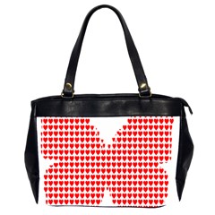 Hearts Butterfly Red Valentine Love Office Handbags (2 Sides) 