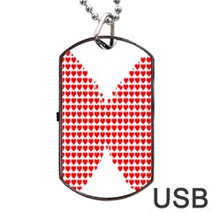 Hearts Butterfly Red Valentine Love Dog Tag Usb Flash (two Sides)