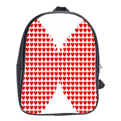 Hearts Butterfly Red Valentine Love School Bags (xl) 