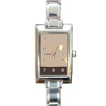 Minimalist Circle Sun Gray Brown Rectangle Italian Charm Watch Front